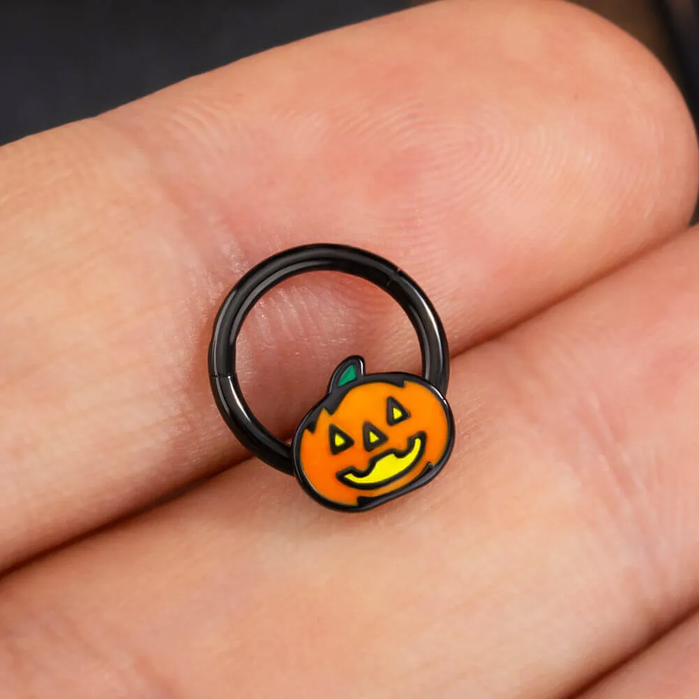 16G Cute Pumpkin Lamp Septum Piercing Ring