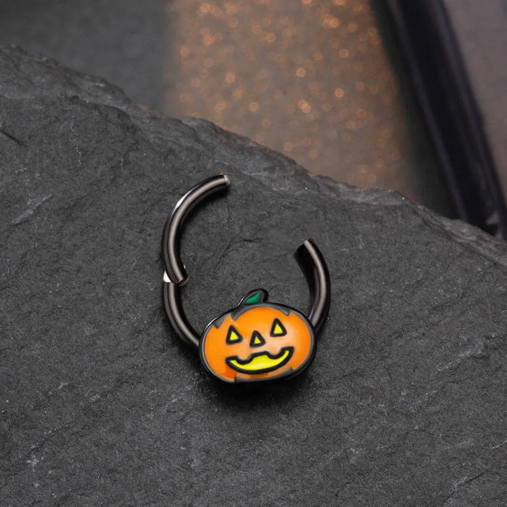 16G Cute Pumpkin Lamp Septum Piercing Ring