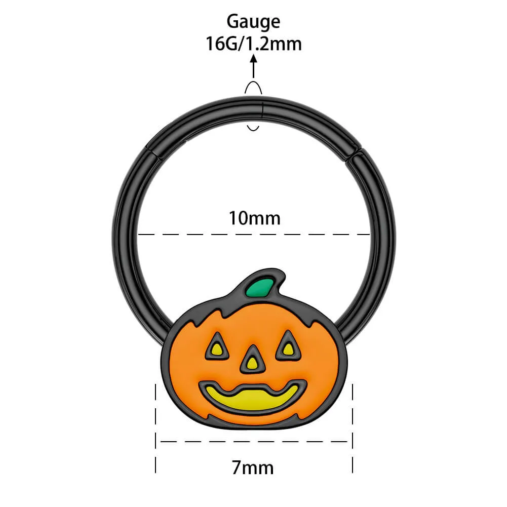 16G Cute Pumpkin Lamp Septum Piercing Ring