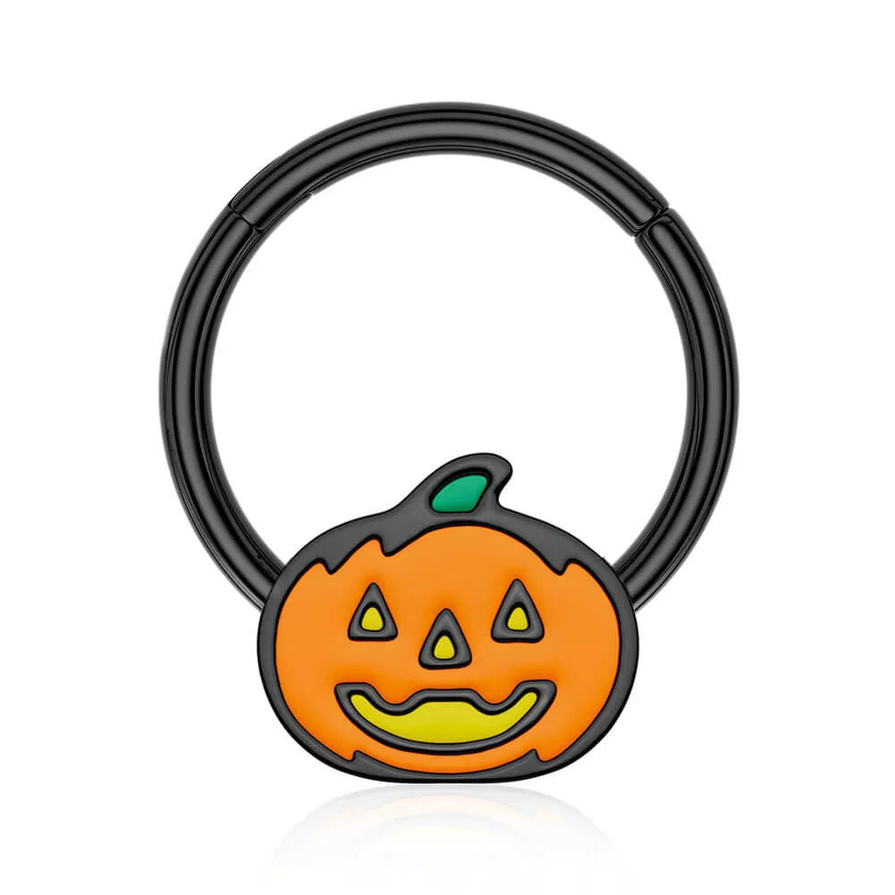 16G Cute Pumpkin Lamp Septum Piercing Ring