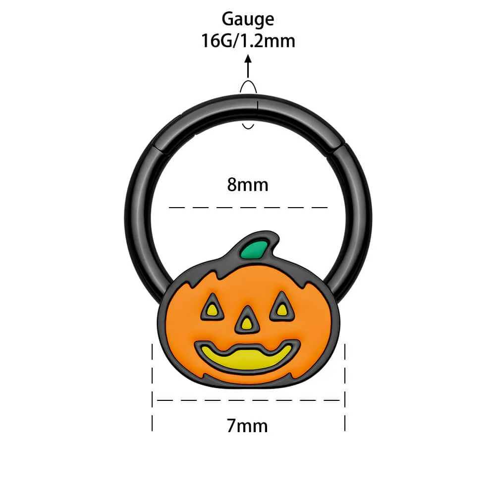 16G Cute Pumpkin Lamp Septum Piercing Ring