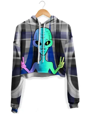 Alien Arrival Fleece Crop Hoodie