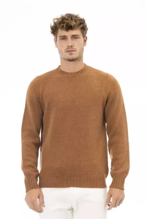 Alpha Studio Beige Alpaca Men Men's Sweater