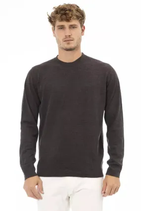 Alpha Studio Brown Cotton Men Men's Sweater