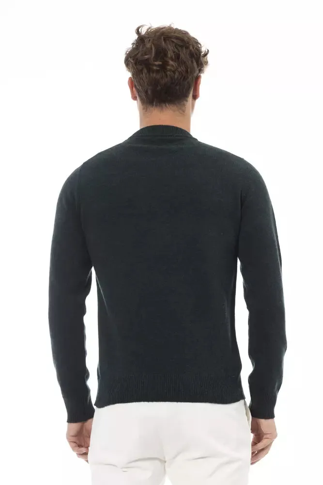 Alpha Studio Green Wool Men Men's Sweater