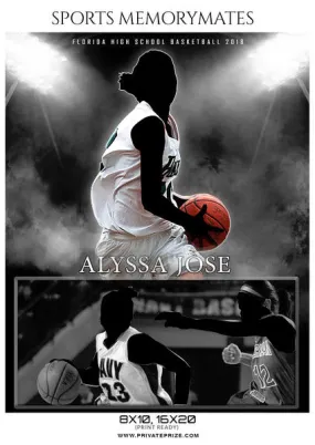 Alyssa Jose - Basketball Sports Memory Mates Photography Template