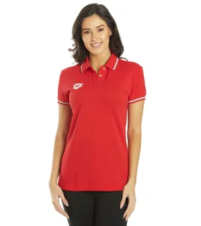 Arena Women's Team Line Short Sleeve Polo Red