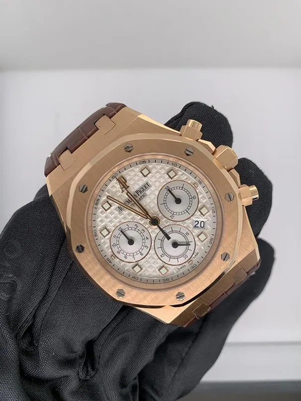 Audemars Piguet Royal Oak 26022OR 18K Rose Gold Chronograph Men's Watch