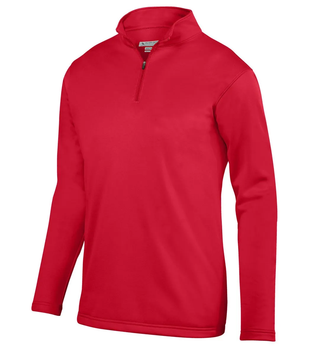 Augusta Sportswear Youth Wicking Fleece Quarter-Zip Pullover Red