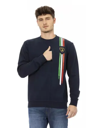 Automobili Lamborghini Blue Cotton Men Men's Sweater