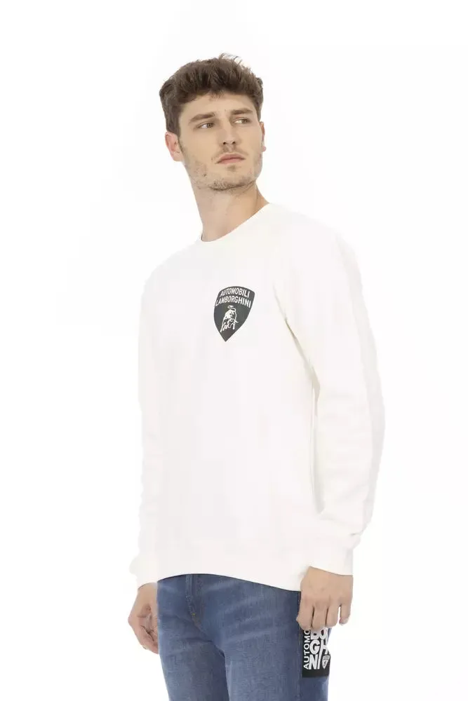 Automobili Lamborghini White Cotton Men Men's Sweater