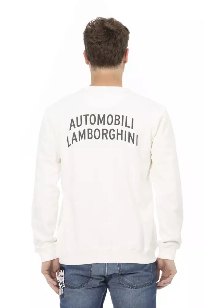 Automobili Lamborghini White Cotton Men Men's Sweater