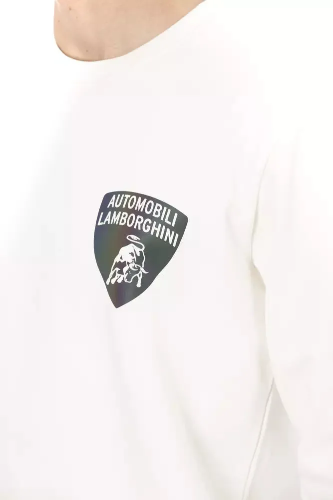 Automobili Lamborghini White Cotton Men Men's Sweater