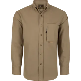 Autumn Brushed Twill Solid Button-Down Long Sleeve Shirt