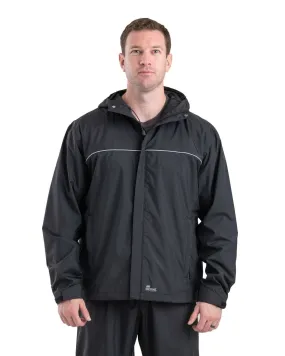 Berne Mens Coastline Lightweight Hooded Rain Black Polyester Softshell Jacket