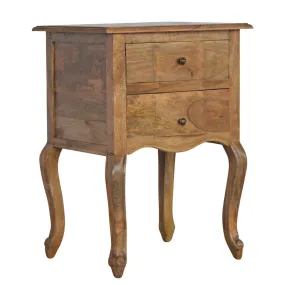 Bordrum Solid Wood 2 Drawers Bedside Table