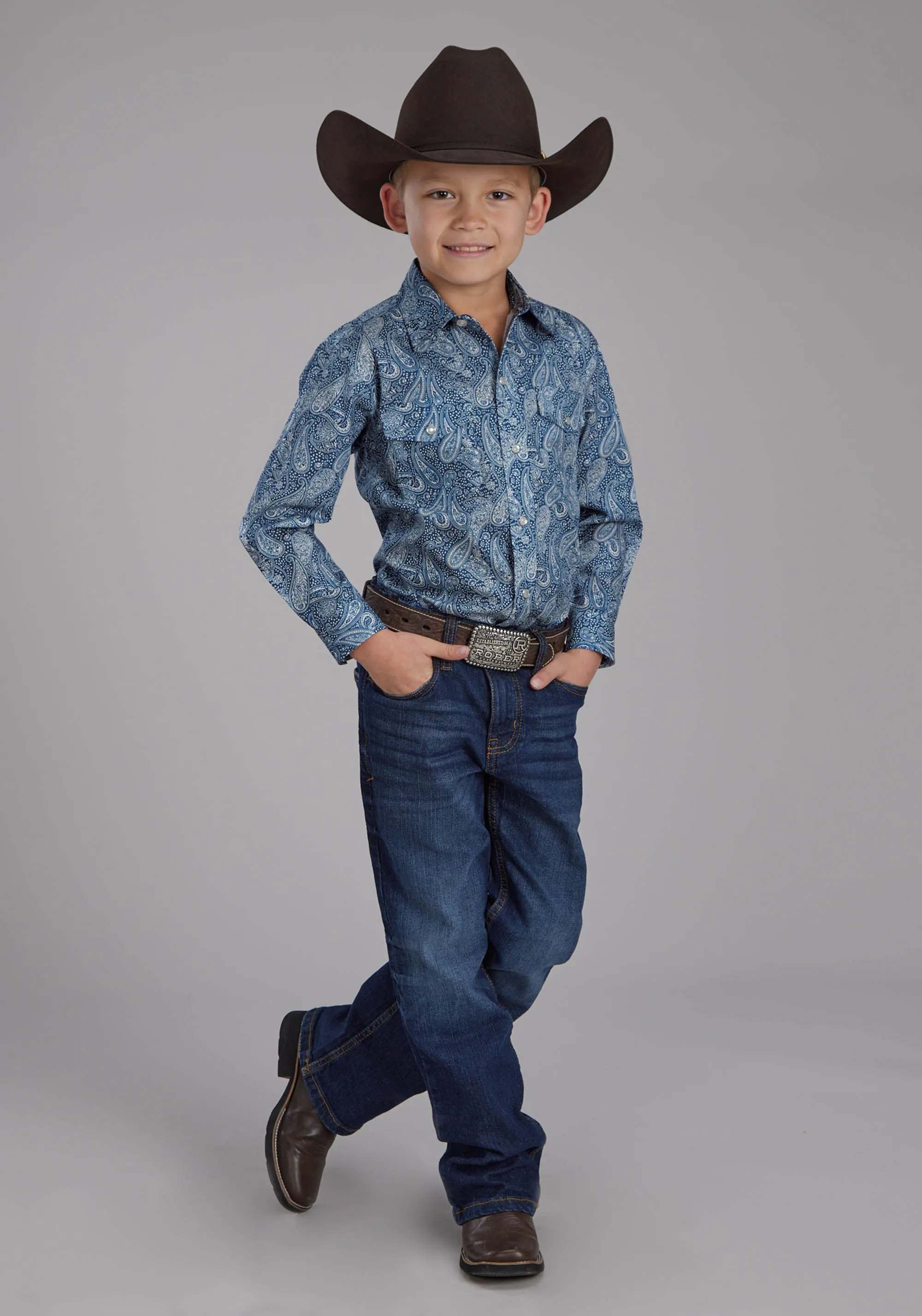 Boy's Roper "Fall River" Long Sleeve Western Shirt