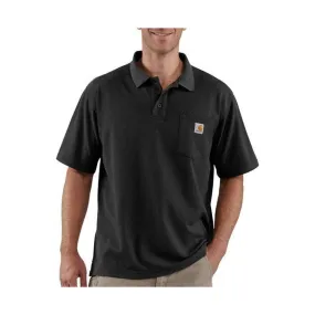 Carhartt Men's Contractor's Short Sleeve Pocket Work Polo Shirt - Black - ONLINE STORE CREDIT/EXCHANGE ONLY