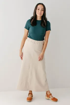 'Caroline' Long Knit Denim Skirt