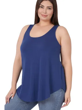 Claudia Perfect Plus Size Tank in Medium Navy