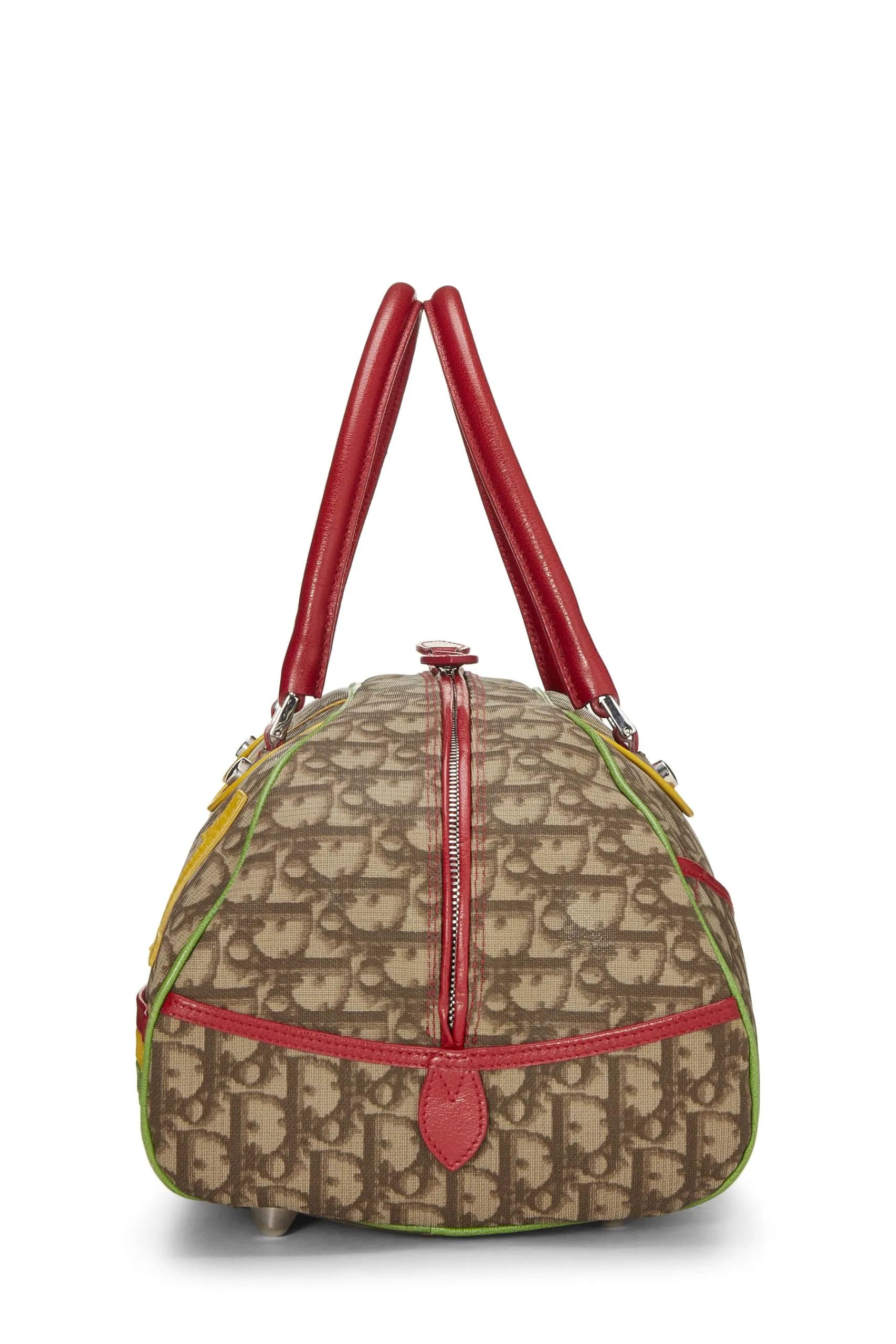 Dior,  Brown Trotter Coated Canvas Rasta Bowler Bag, Brown