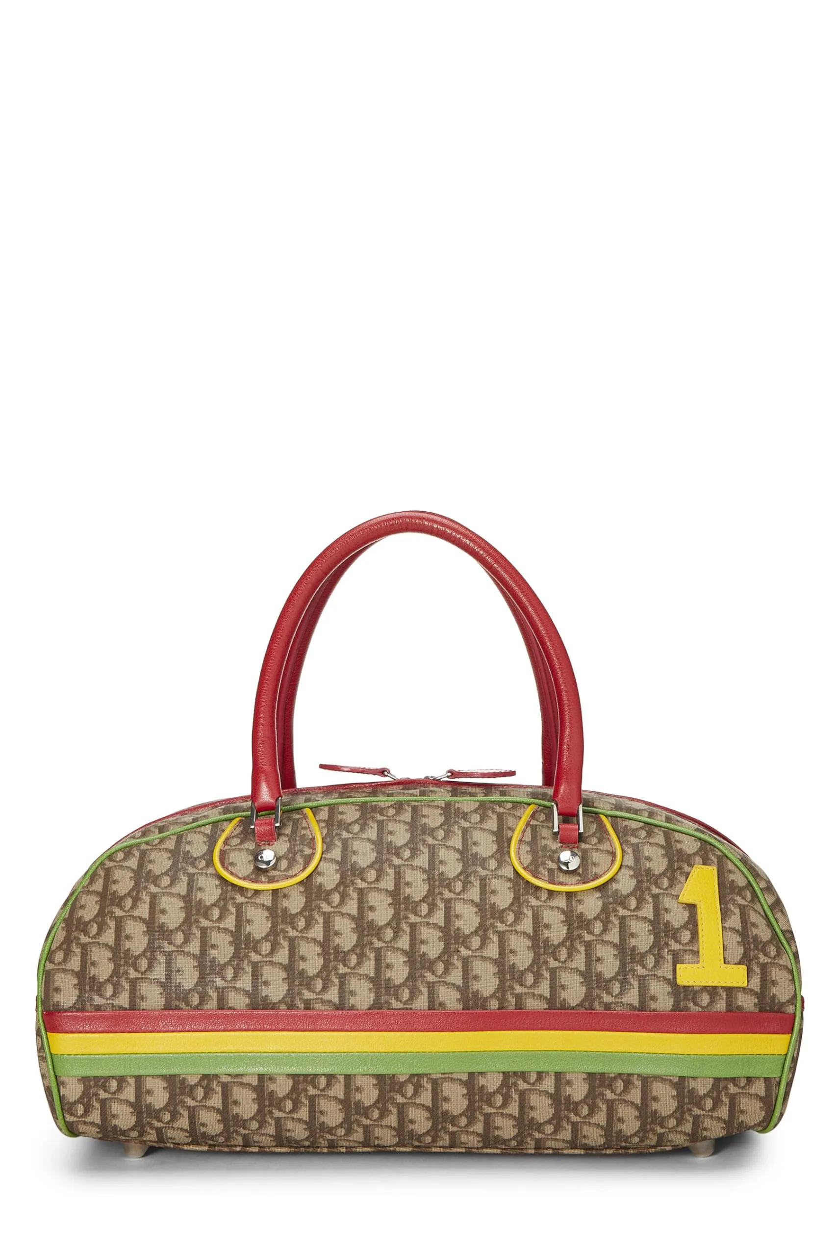 Dior,  Brown Trotter Coated Canvas Rasta Bowler Bag, Brown