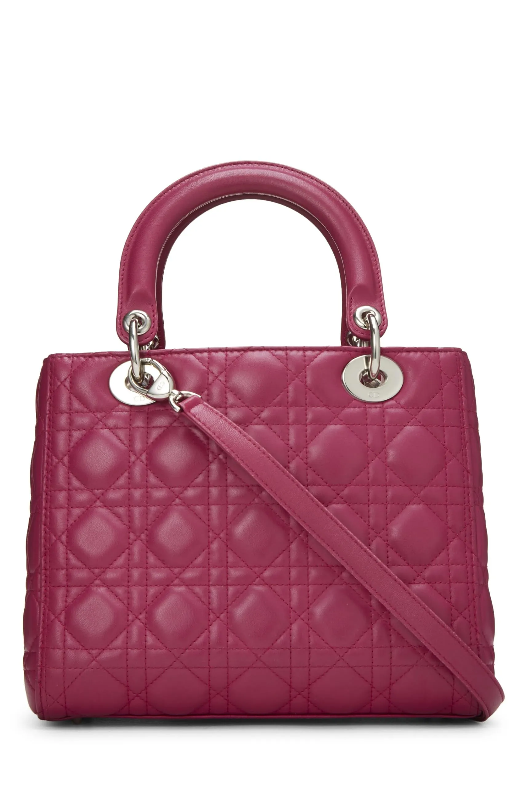 Dior,  Purple Cannage Quilted Lambskin Lady Dior Medium, Purple