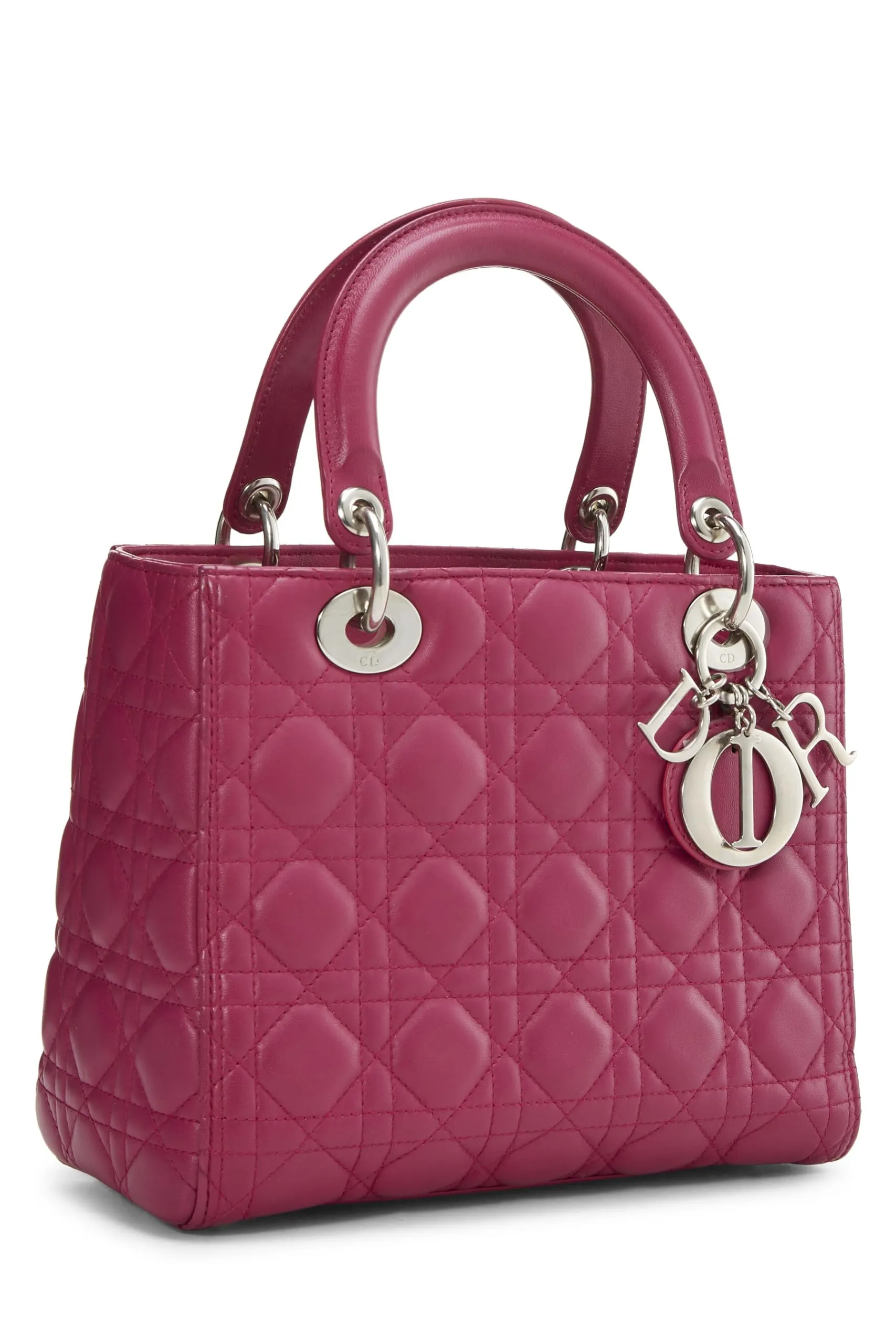 Dior,  Purple Cannage Quilted Lambskin Lady Dior Medium, Purple