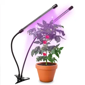 Duronic Grow Light GLC24 | Double Clip-On Lamp for Indoor Plants | Full Spectrum 36x Red & Blue LED Bulbs | 3 Colour Modes | 2 Heads with Adjustable Goosenecks | 40W | Dimmable 6x Brightness Levels