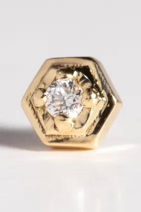 'Eleven' White Diamond Stud