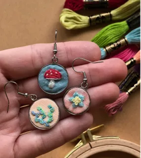 Embroidered Earrings - Beginner DIY Craft Kit