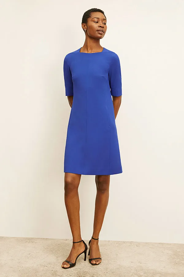 Emily Dress - Recycled WonderTex :: Bright Indigo