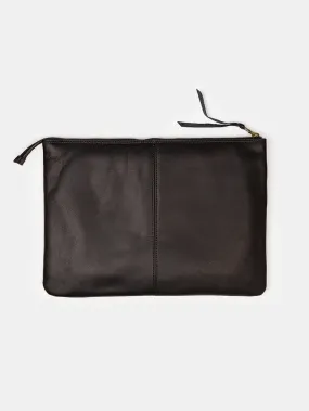 Esben Leather Laptop Folio in Black