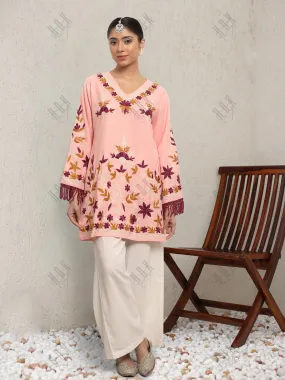 Falak Kashmiri Short Kurta - Pink