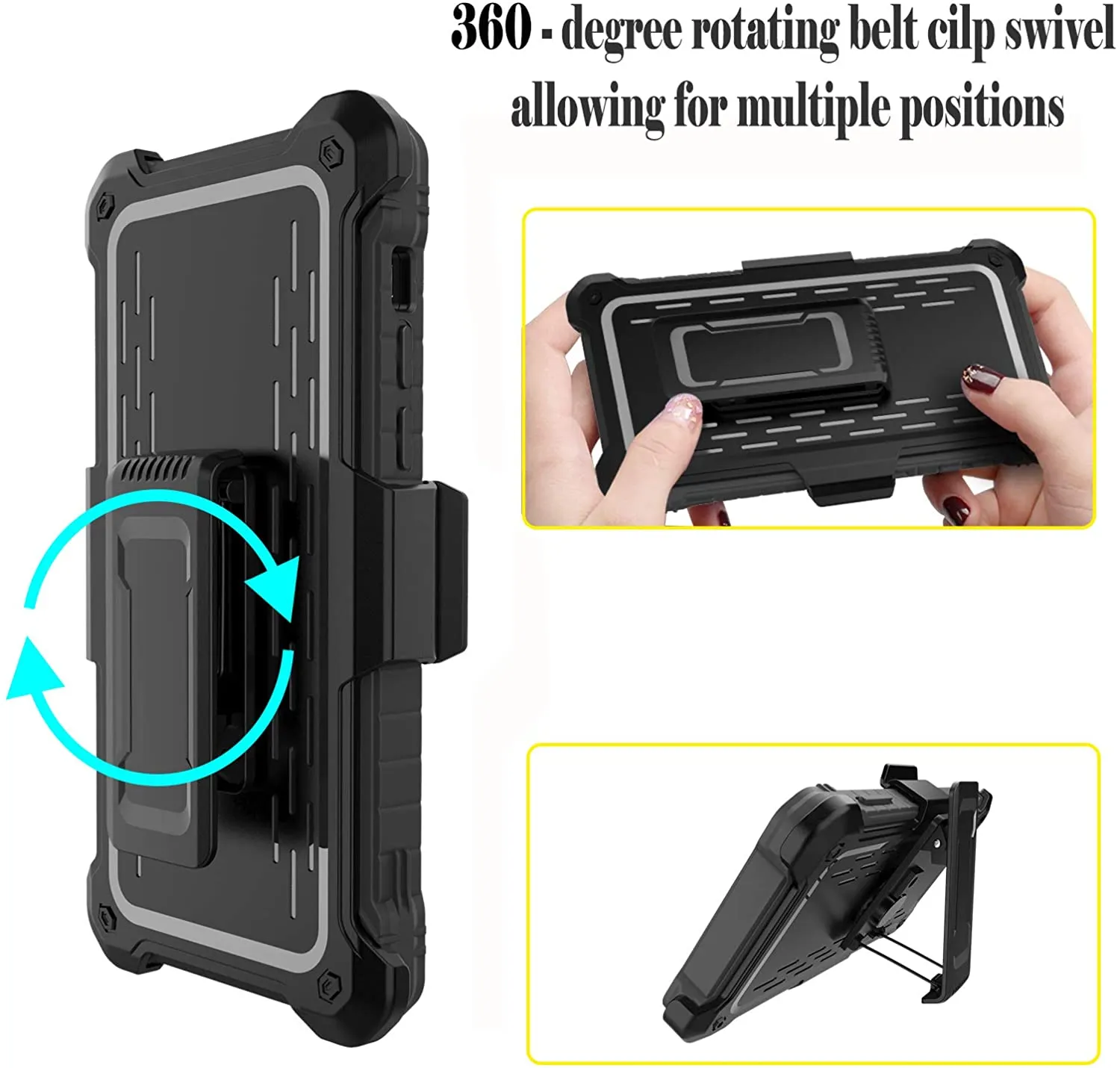 FITO Holster Belt Clip iPhone 12 Pro Max Case 6.7 inch, Full Body Protection Case