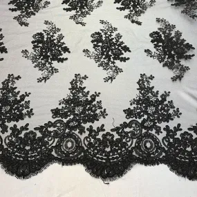 French Design Floral Mesh Lace Embroidery Fabric