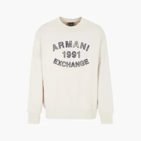 French Terry Cotton Crew Neck College Logo Sweatshirt