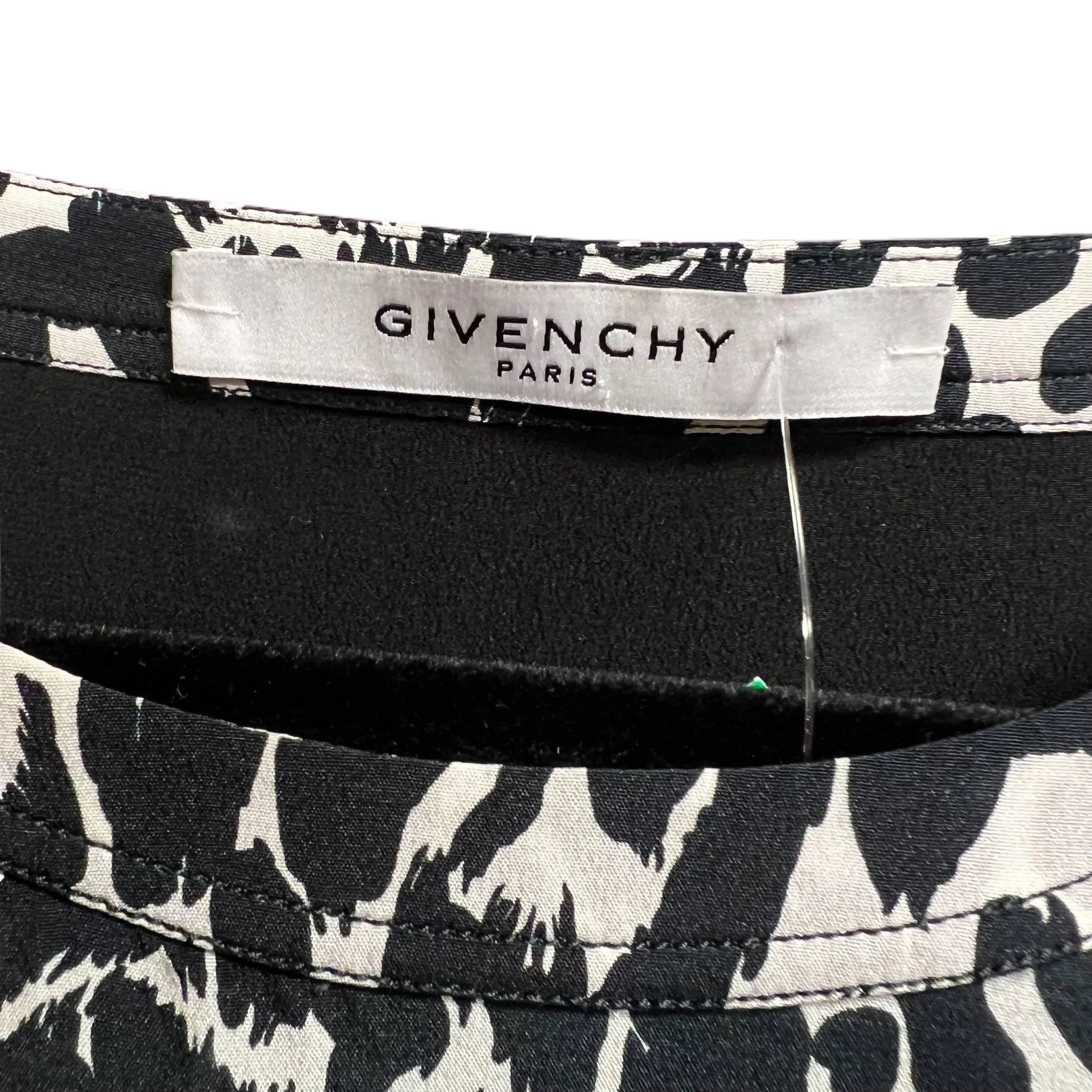 GIVENCHY Black and White Oval Print Top | Size L