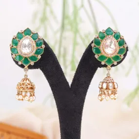 Green Kamalam Jhumkas