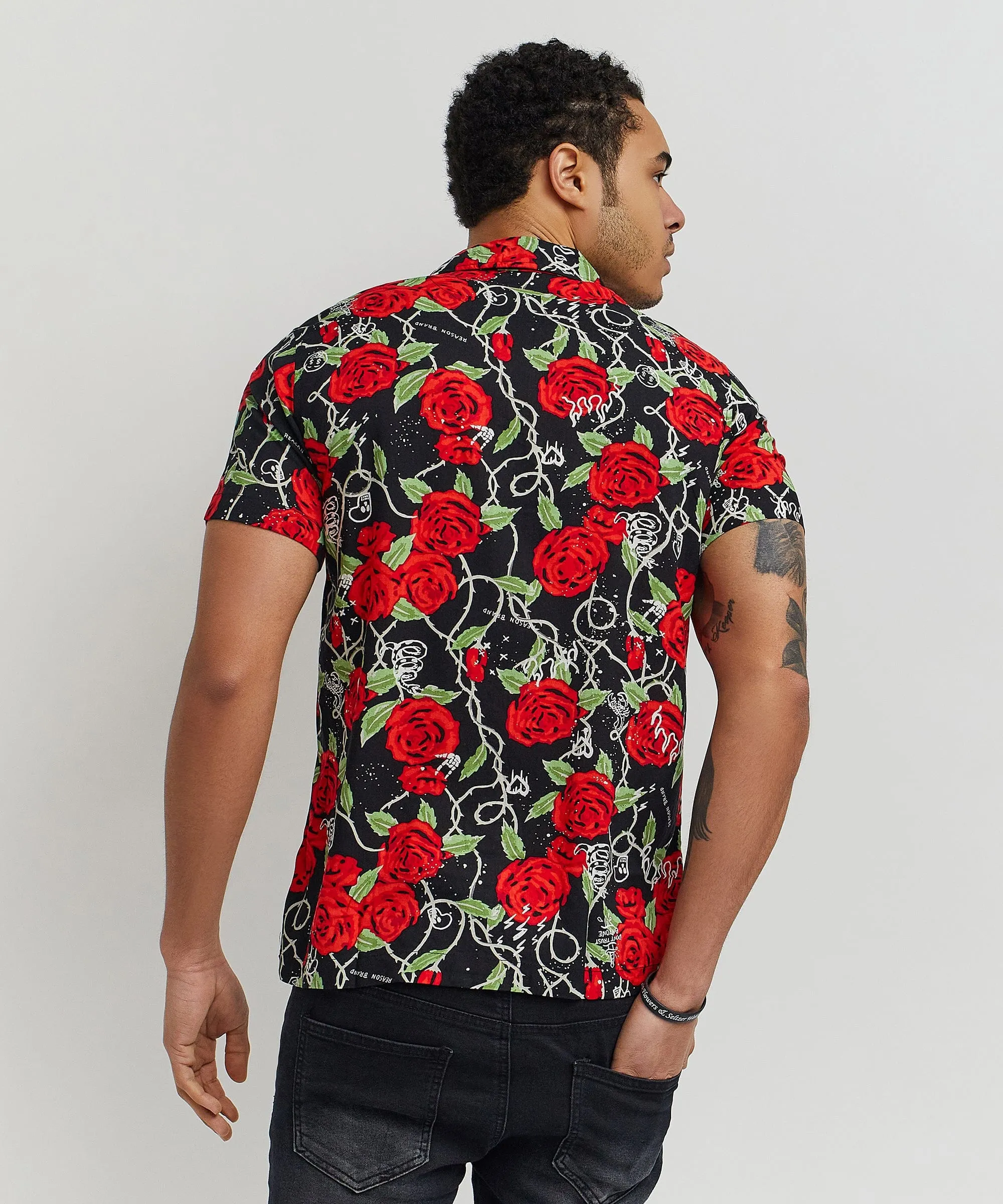 Harper Rose Allover Print Short Sleeve Shirt