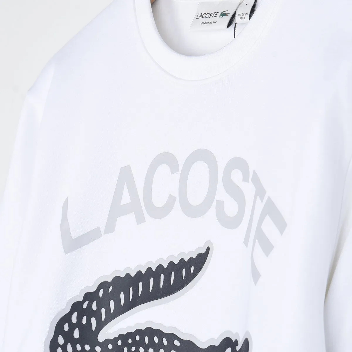 LC - Men 'White' Textured Crocodile Fleece Sweatshirt LC470