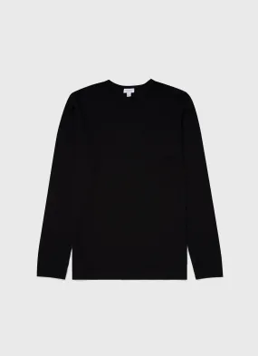 Men's Long Sleeve Waffle T-shirt in Black