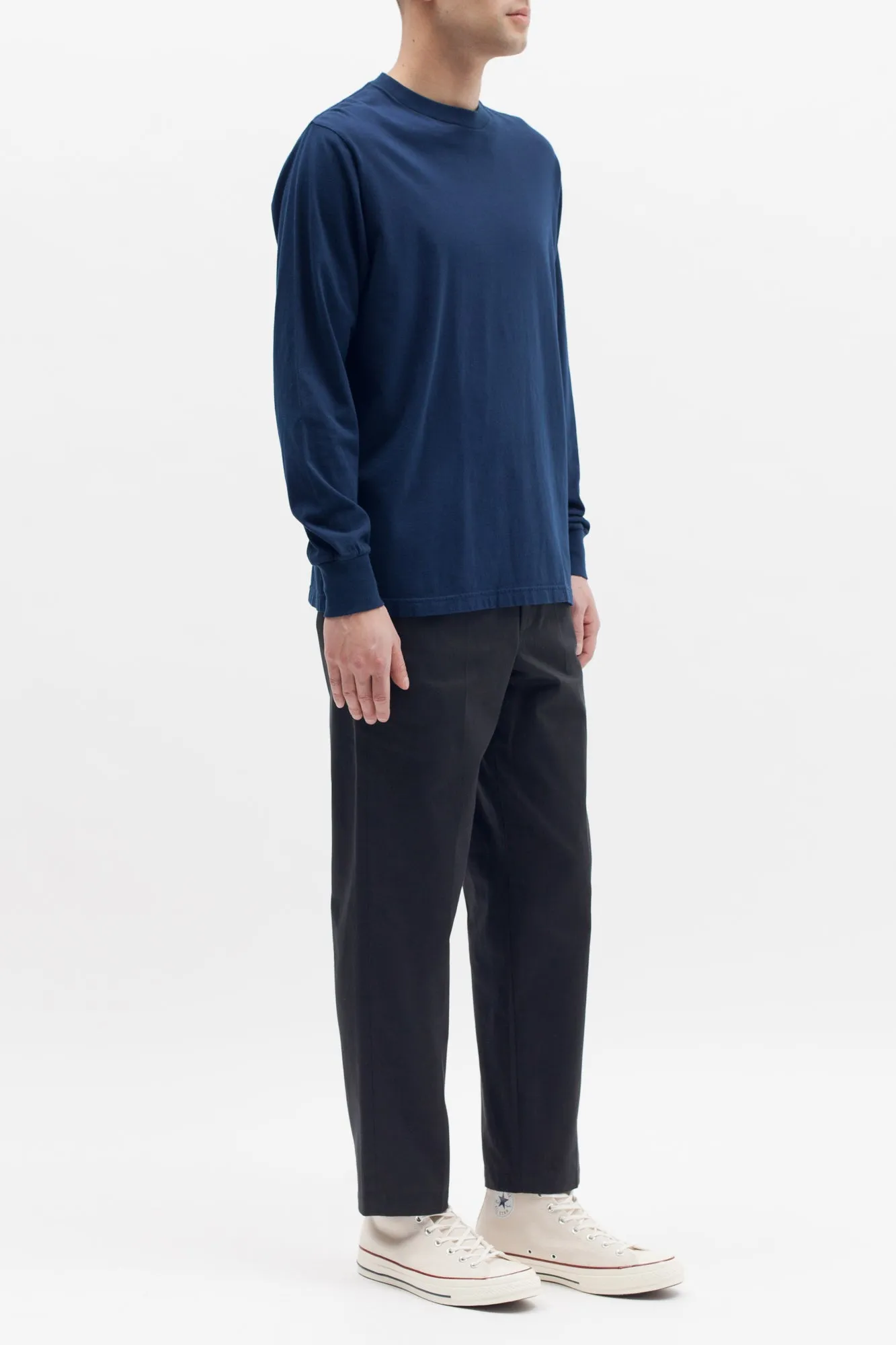 Natural Dyed Block LS Jersey - Navy