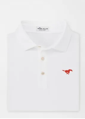 Peter Millar Men's White Solid Stretch Mesh Polo