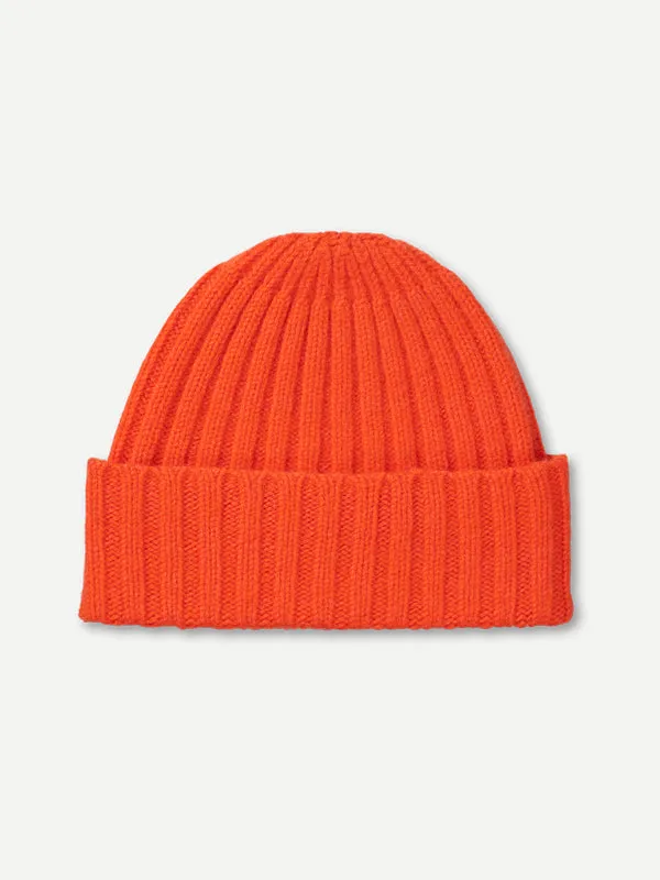 PLAIN RIBBED HAT ORANGE GLOSS