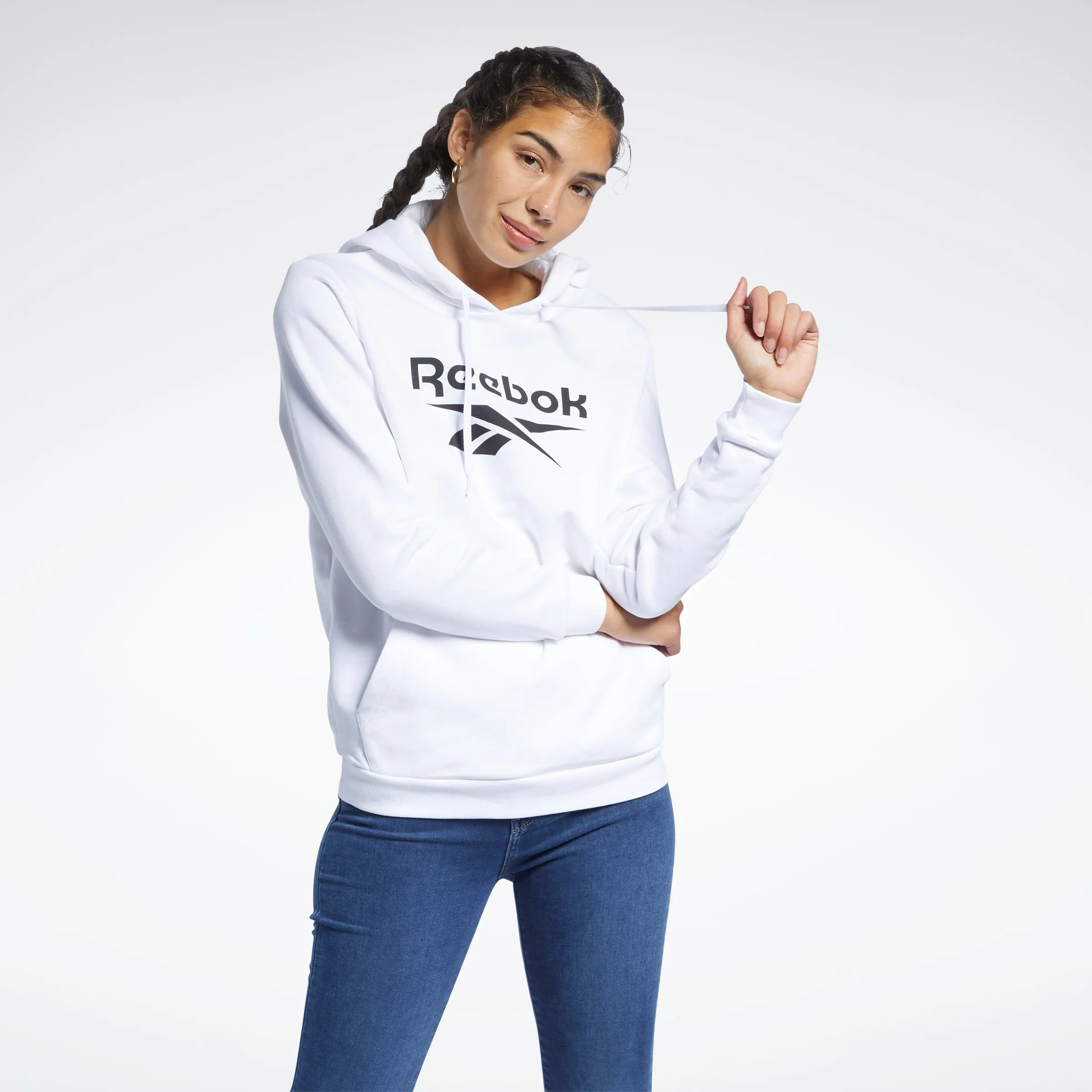 Reebok Apparel Women Classics Big Logo Hoodie White