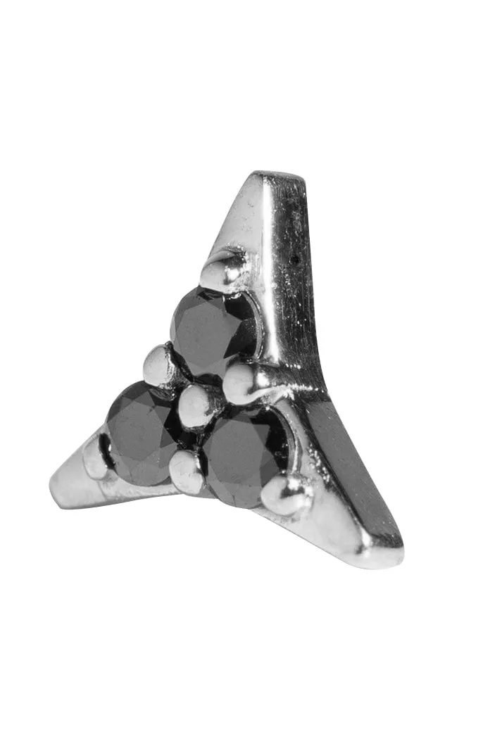 'Six' Black Diamond Stud