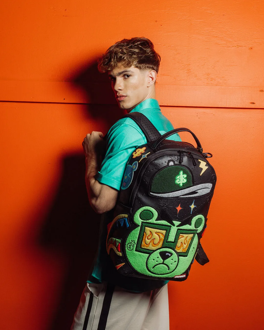 Sprayground Money Bear Mind Over Matter Backpack - Black / Green / Yellow