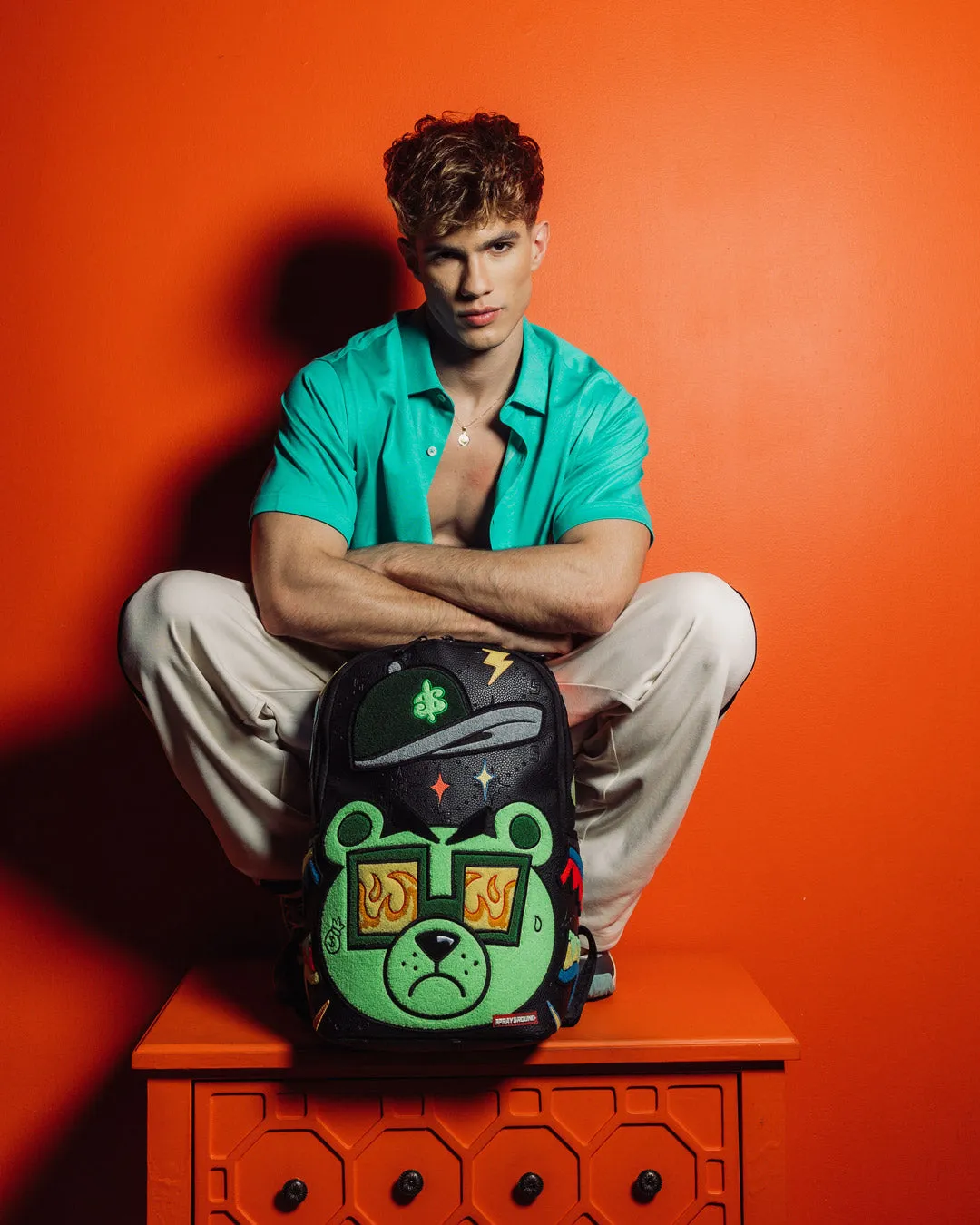 Sprayground Money Bear Mind Over Matter Backpack - Black / Green / Yellow