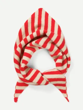 STRIPED TRIANGLE NECKERCHIEF POPPY & OATMEAL